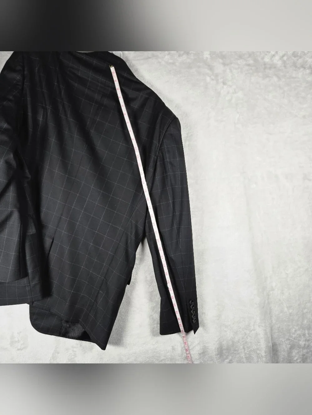 Gucci 2 Piece Suit Men Blazer 48R Pants 36x30 Inseam Black Windowpane Read Des!